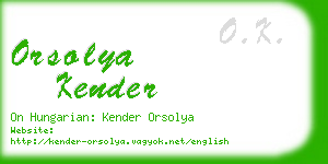 orsolya kender business card